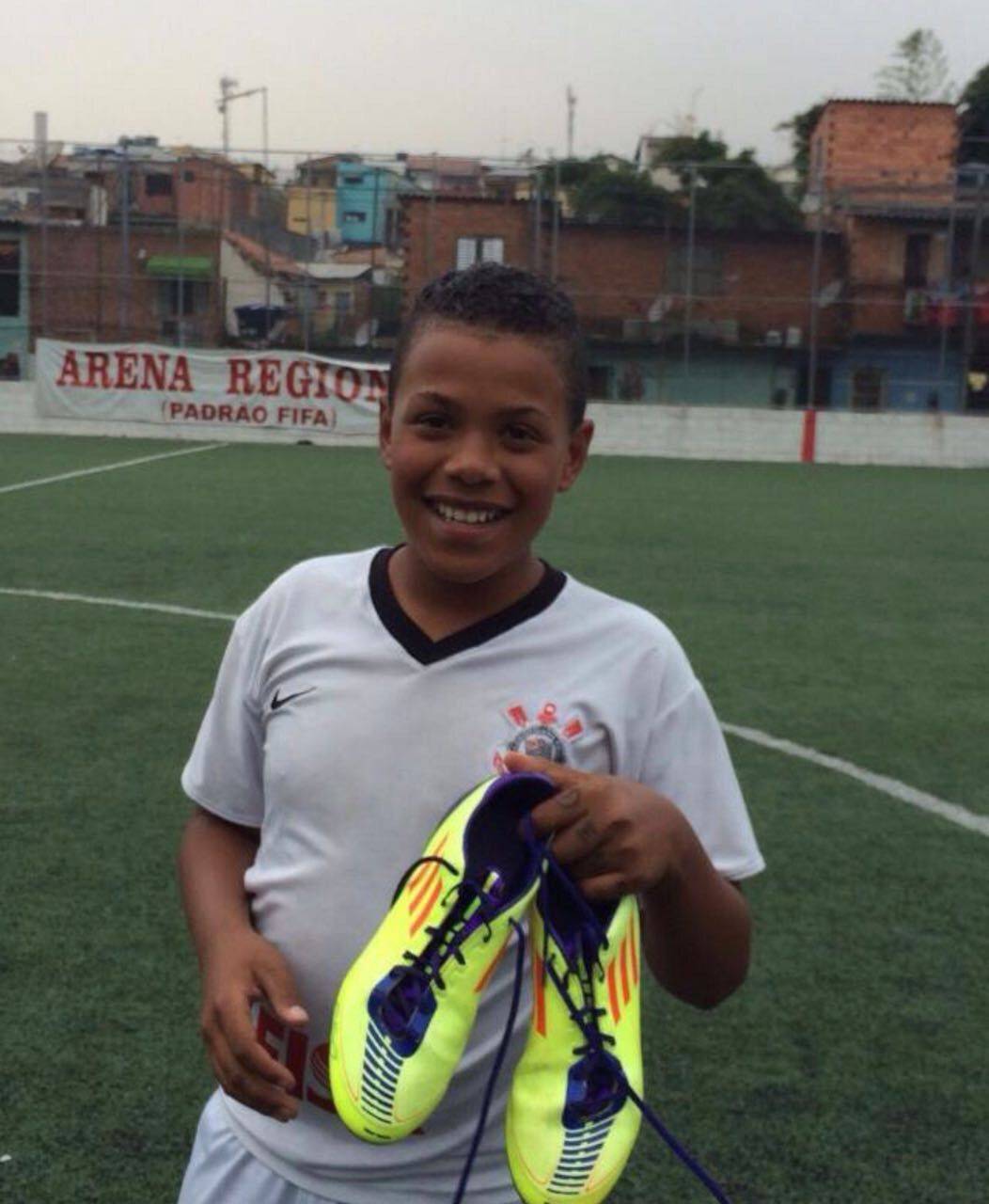 Our “soccer dreamer” delighted with his gift!