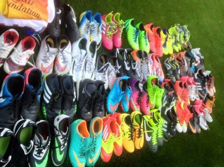 Used cleats donated by the San Jose Earthquakes players